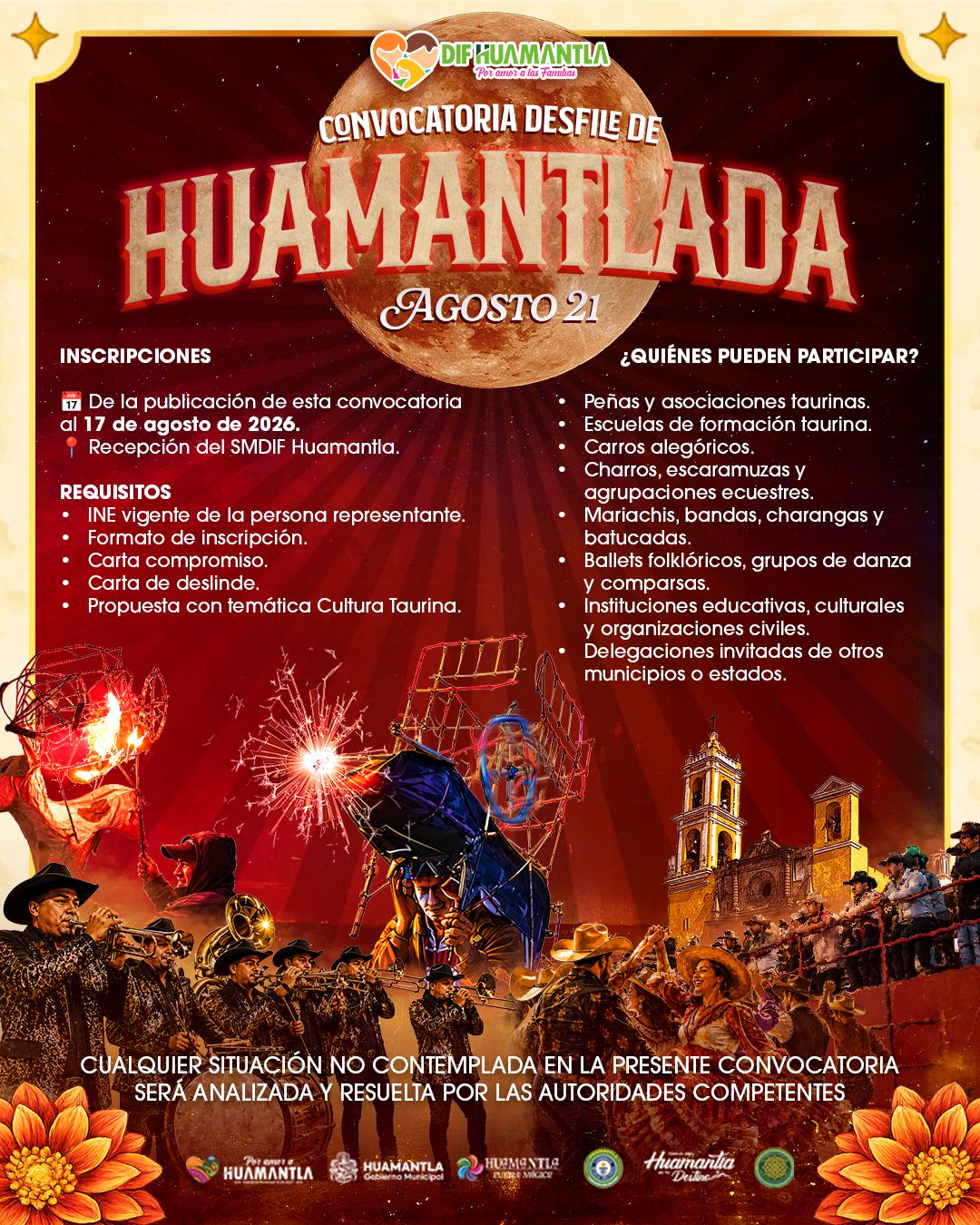 Abren convocatoria para participar en el Desfile de Huamantlada 2026